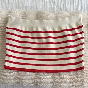 Striped Red and Cream Shirt.
